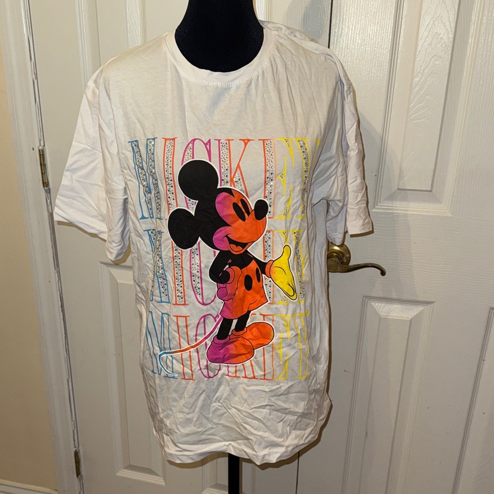 Alife White Mickey Mouse Short Oversized Sleeve Tee